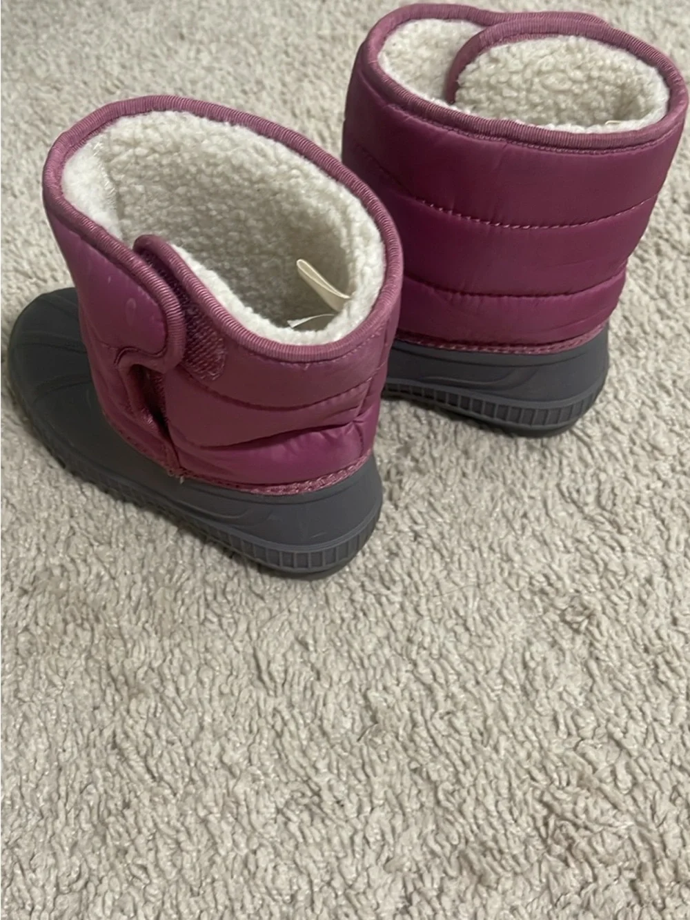 Kids Waterproof Winter Boots in Plum and Gray